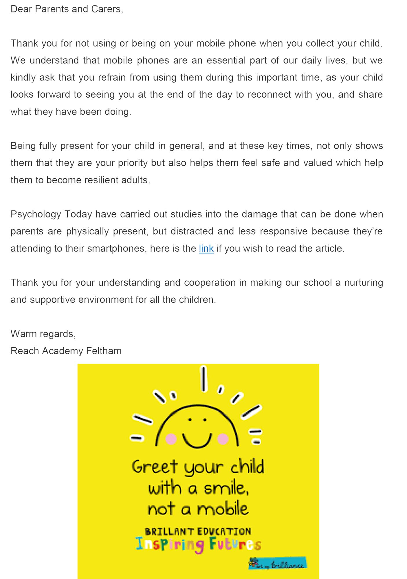 Dear Parents_Smile not a Mobile Dear Parents_Smile not a Mobile