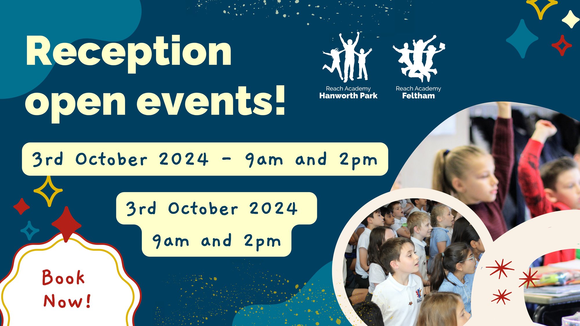 Reception open days 2024 web graphic Reception open days 2024 web graphic