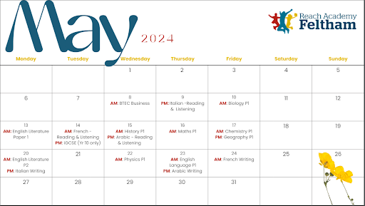 May 2024 exam timetable 1